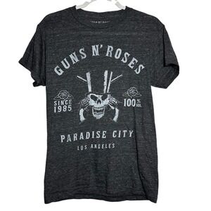 Guns N Roses Paradise City‎ Graphic T Shirt  Medium Charcoal Gray Band Tee